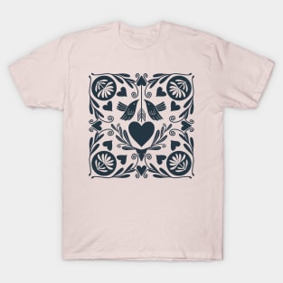 Valentine's Day Retro Dove Folkart T-Shirt